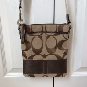 Coach Leather Trim Crossbody